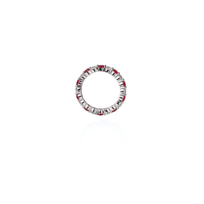 Andromeda Ring with Rubies and Diamonds set in 14k White Gold with 1 ct Rubies and 1 ct Diamonds