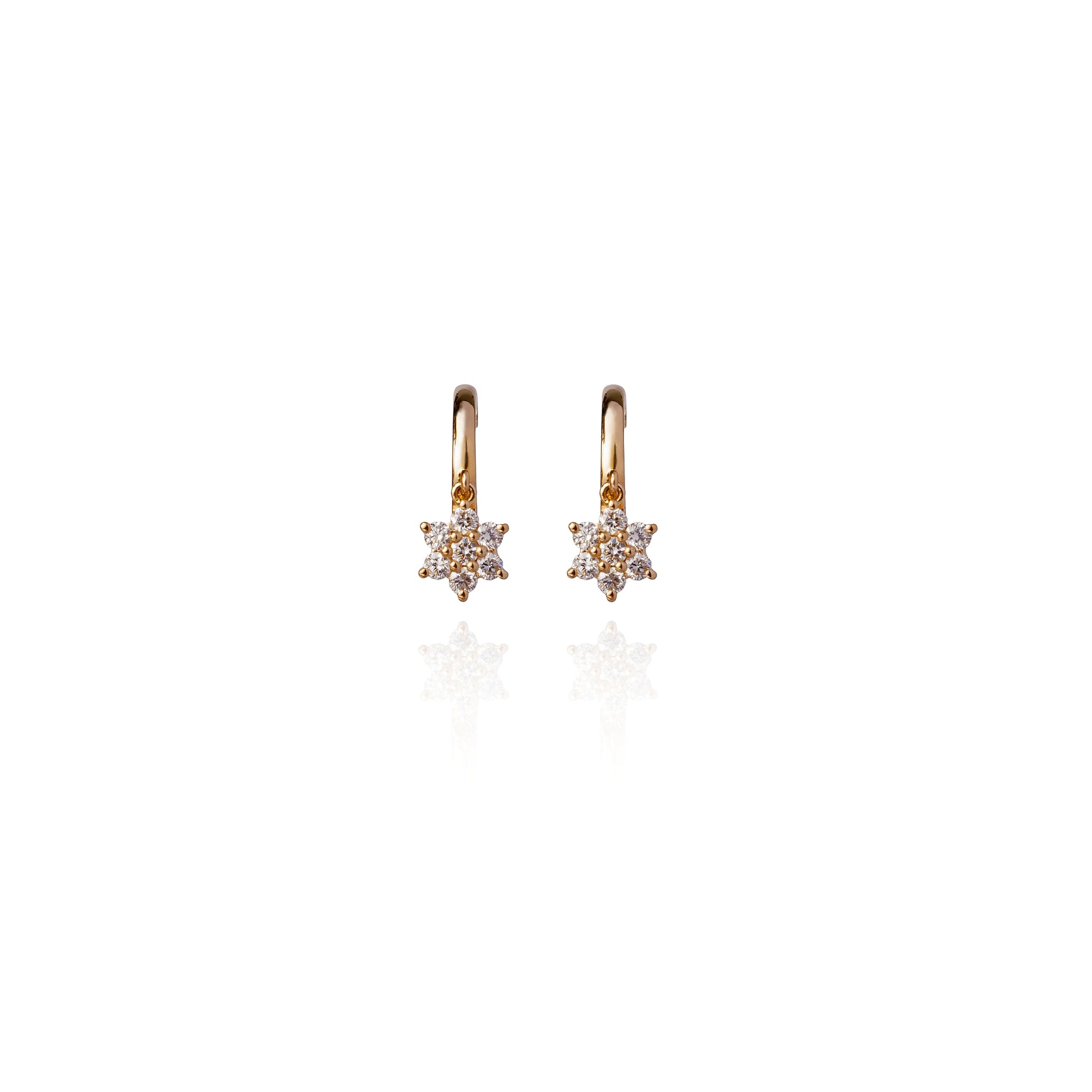 Blossom Earrings set in 14k Yellow Gold with Lab Diamonds