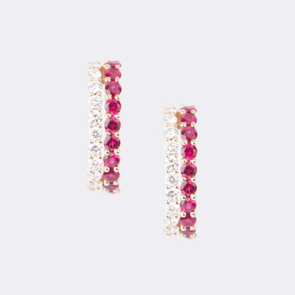 Midday Mirage Earrings set in 14k Yellow Gold with 0.33 ct Lab Diamond, 0.5 ct Lab Ruby (per stud) 