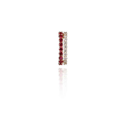 Midday Mirage Earrings set in 14k Yellow Gold with Lab Diamonds and Rubies