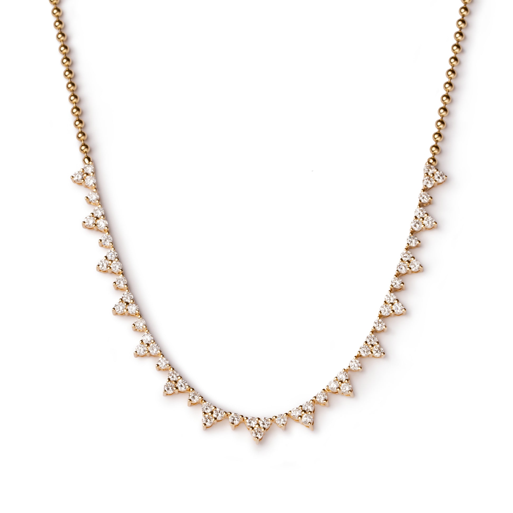 Starry Nights Necklace set in 14k Yellow Gold with Lab Diamonds